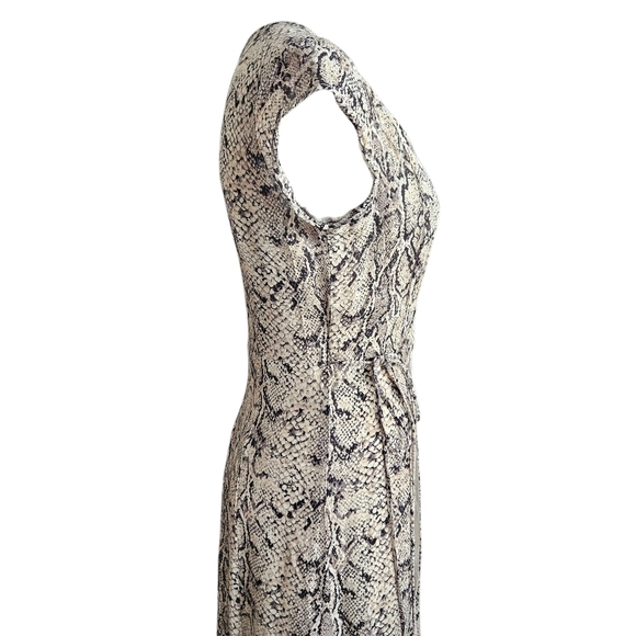 Reformation Carina Wrap Midi Rattlesnake Print Dress Size Large - Picture 5 of 11